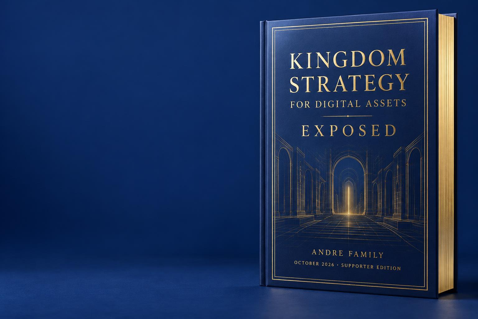Concept cover of Kingdom Strategy for Digital Assets Exposed, with royal-blue binding and gold lettering