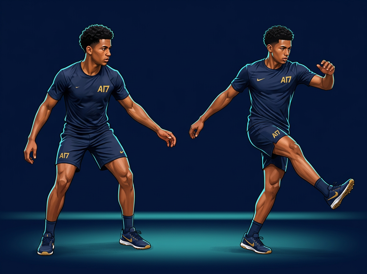 Illustrated starting and finishing positions for The Pass